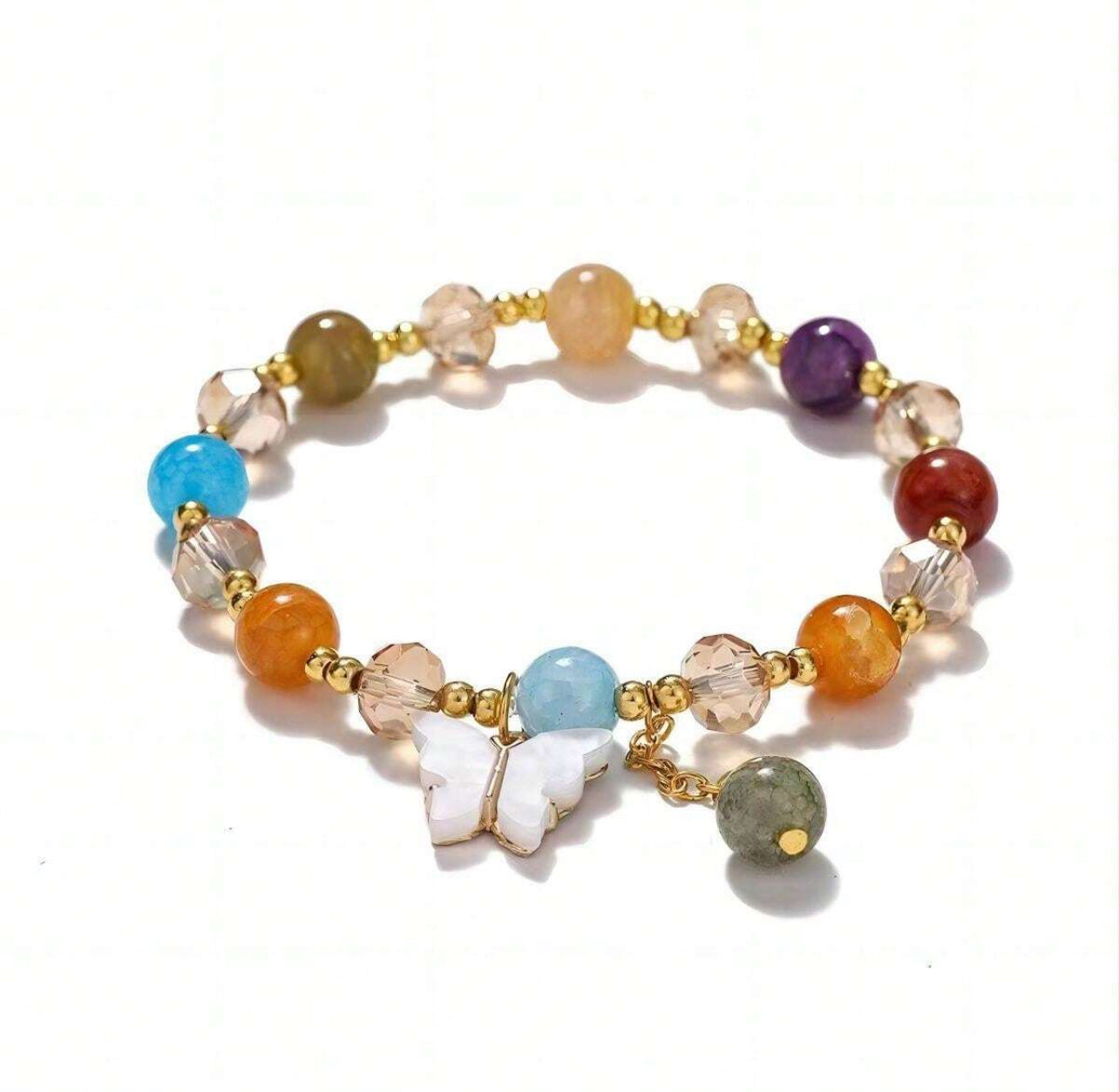 Y2K Style Beads Bracelet Butterfly Shape