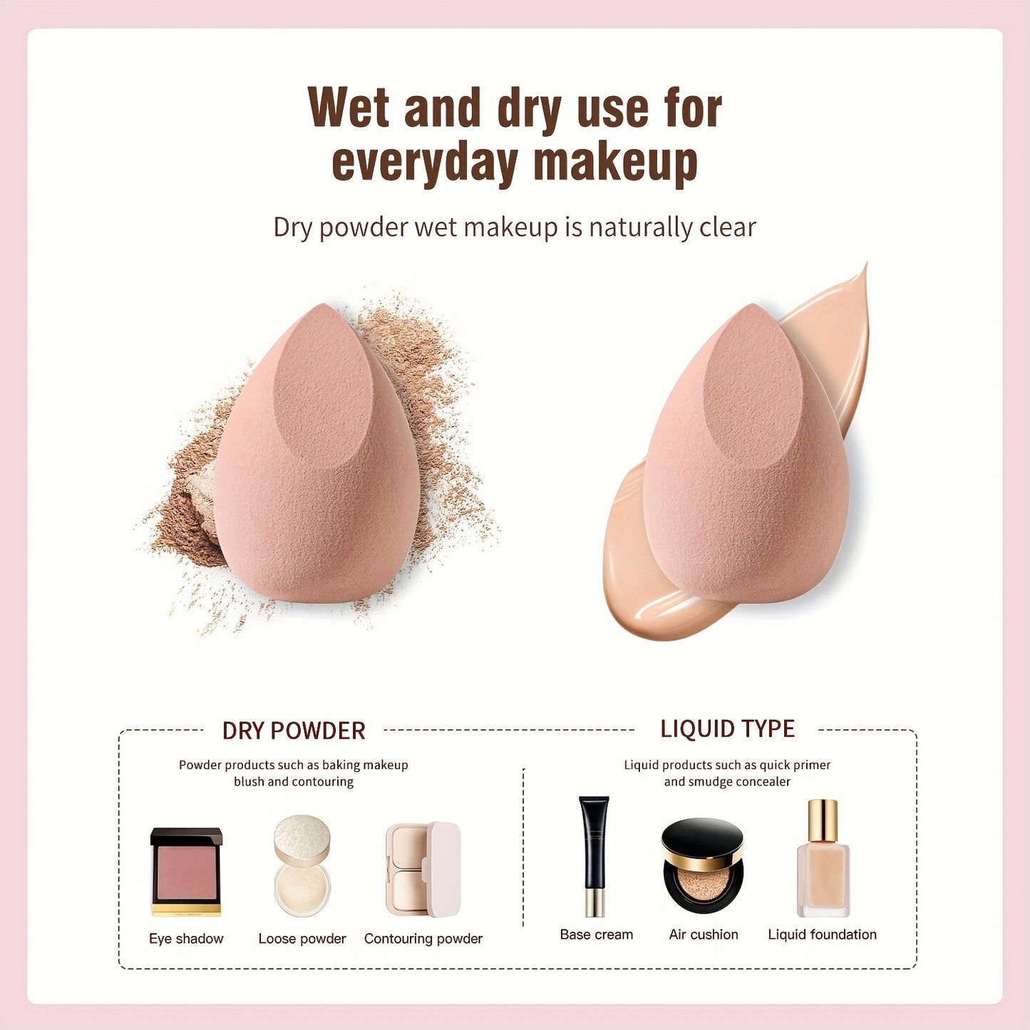 3 PCS Makeup Sponge Set Professional Beauty Sponge