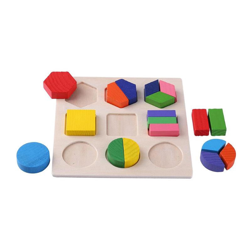 3D Wooden Puzzle Geometric Shapes - Montessori Toys