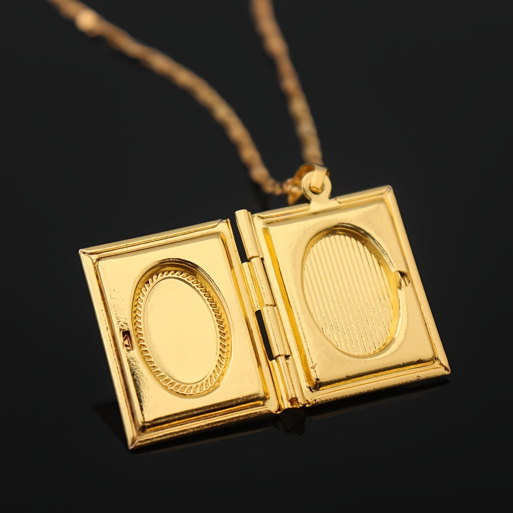 Necklace Casual Jewelry Gold Plated Photo Box Design Pendant Necklace