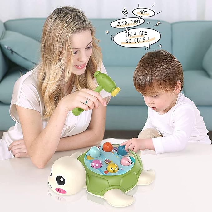 Tortoise Whack a Mole Activity Game Early Development Montessori Toy Arm Strength