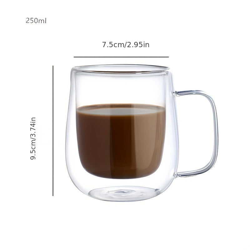 2pcs Double Wall Glass Cup Heat-Resisting 150/250ml