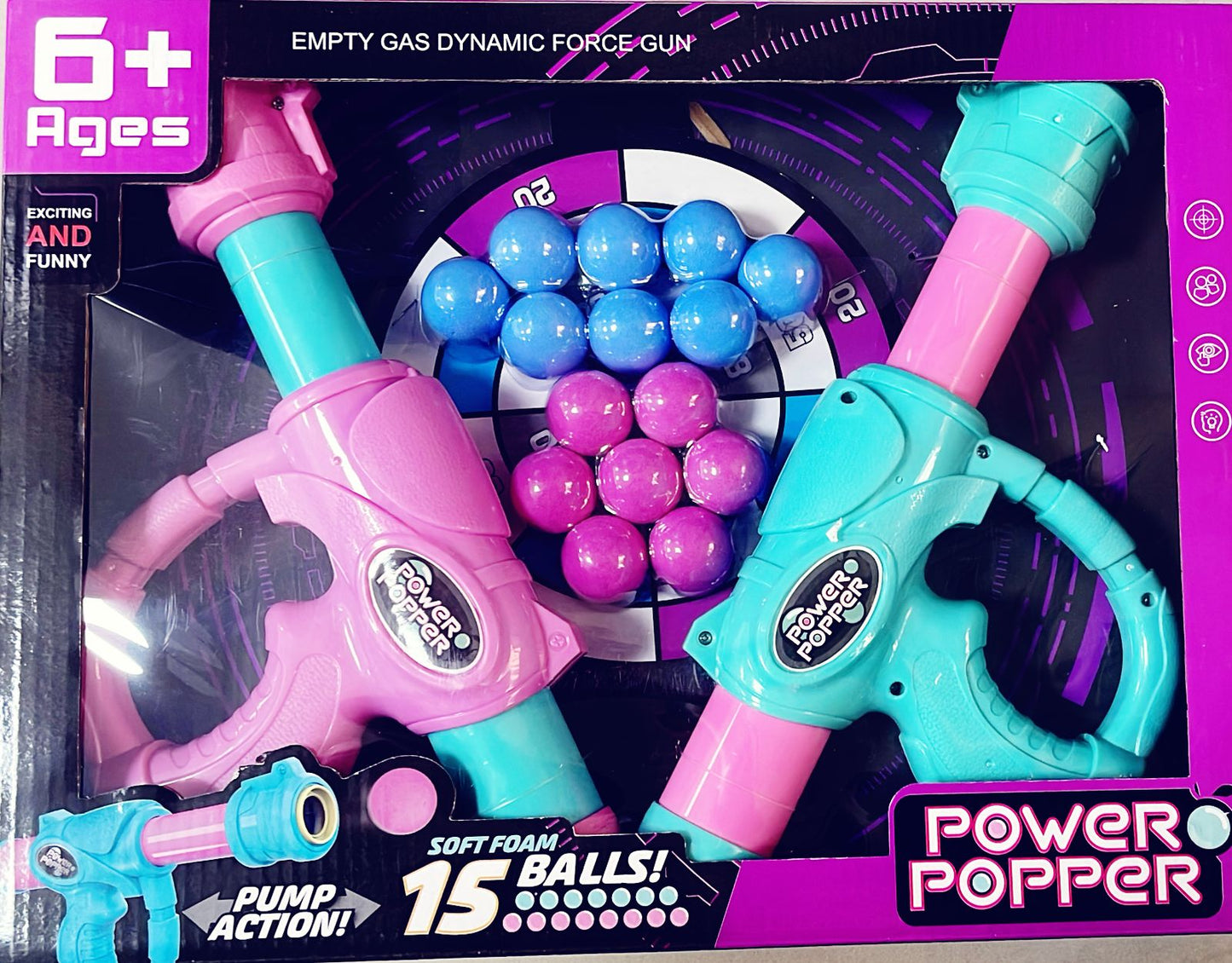 Kids Safe Soft Shot Air Blaster Gun Toy with 15 Balls
