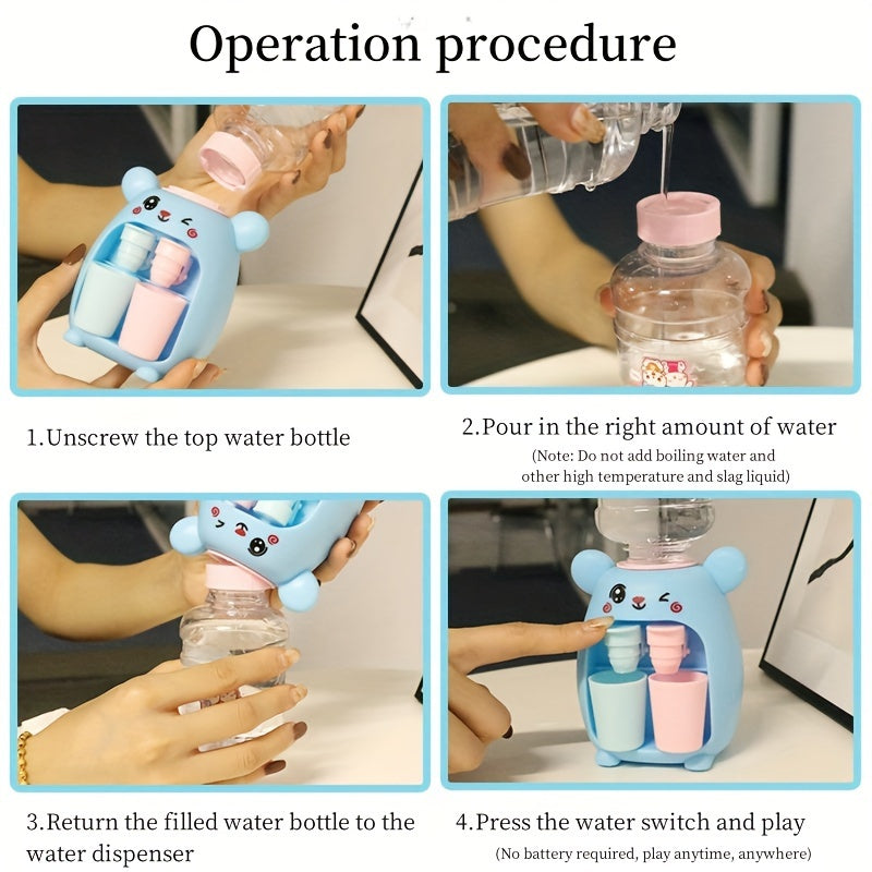 Pretend Play Water Dispenser, Double Water Outlet Press Water Dispenser,
