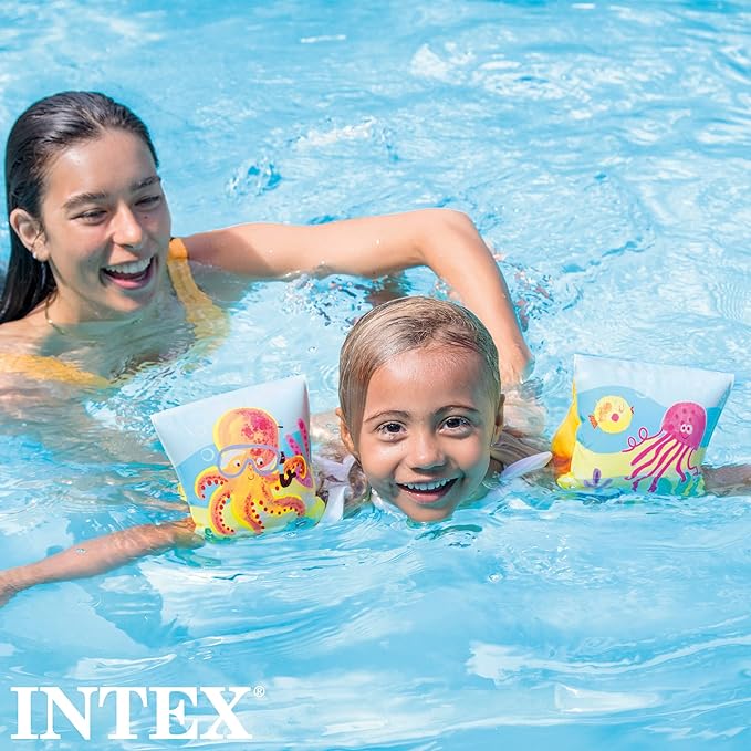 Intex Deluxe Arm Bands, Orange, 3 -6 Years Girls