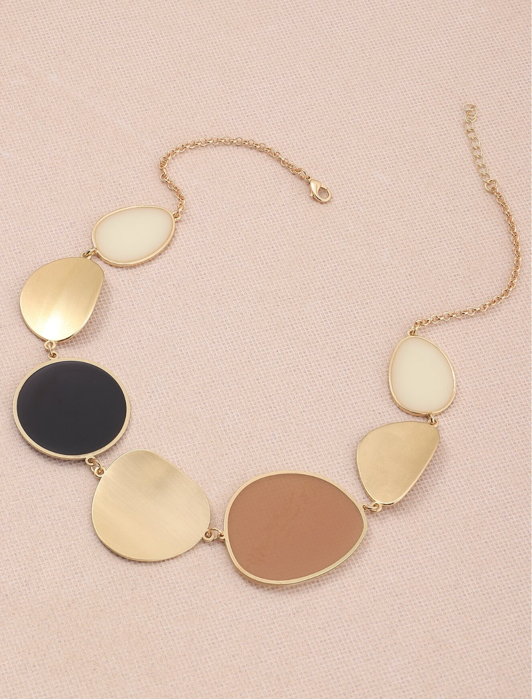 1pc Fashionable simple style Round Disc Smooth Surface Women's Necklace