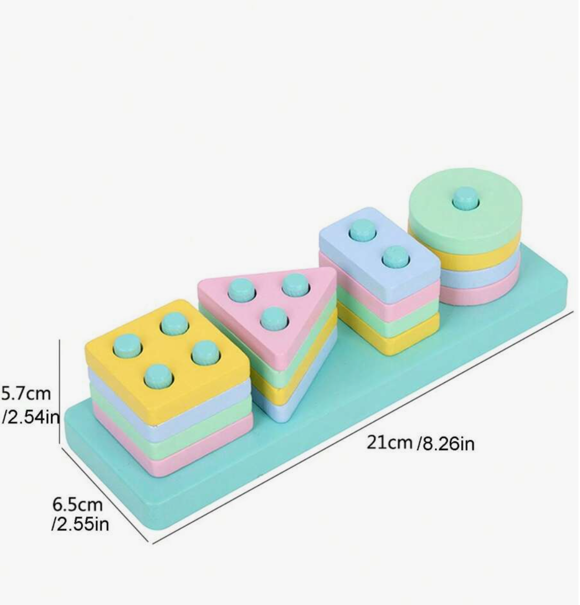 Wooden Sorting & Stacking Toys, Shape Color Recognition Geometric Blocks