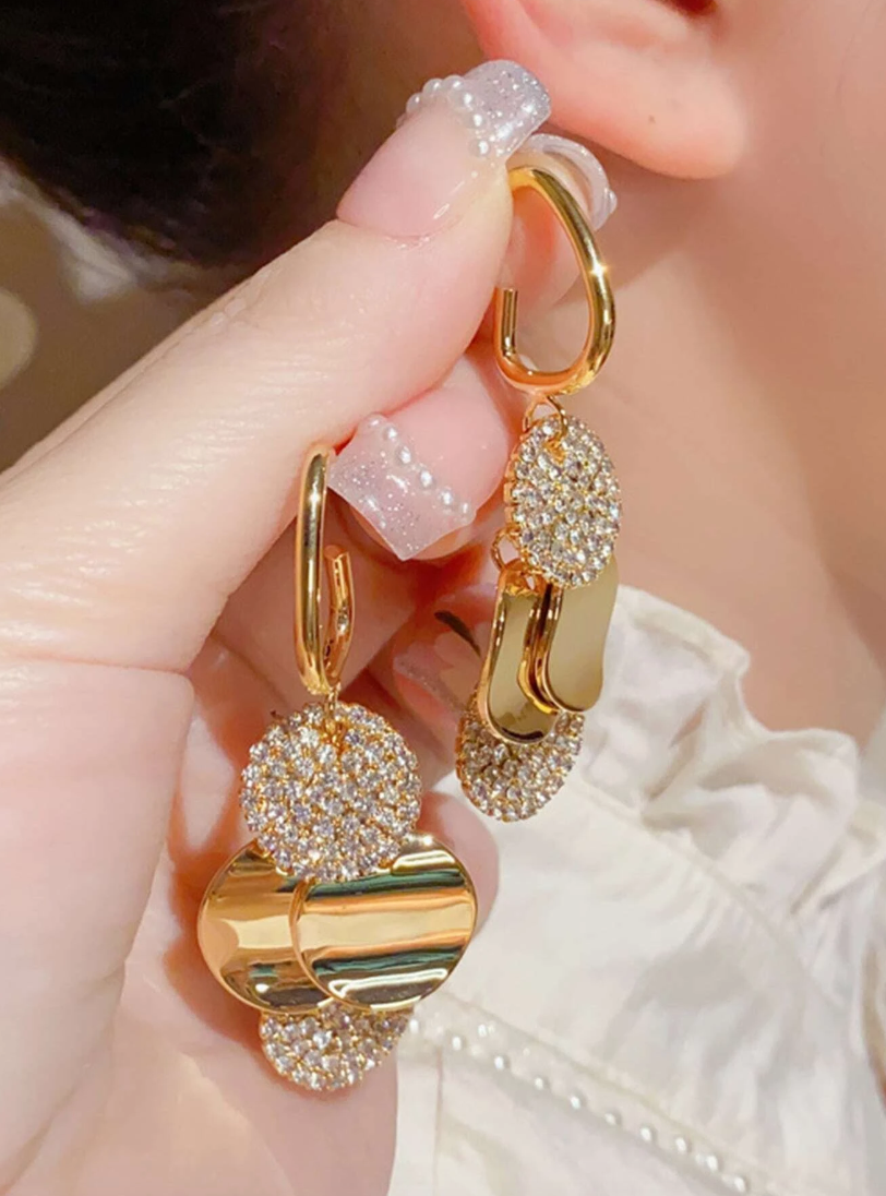 Rhinestone Decor Drop Earrings