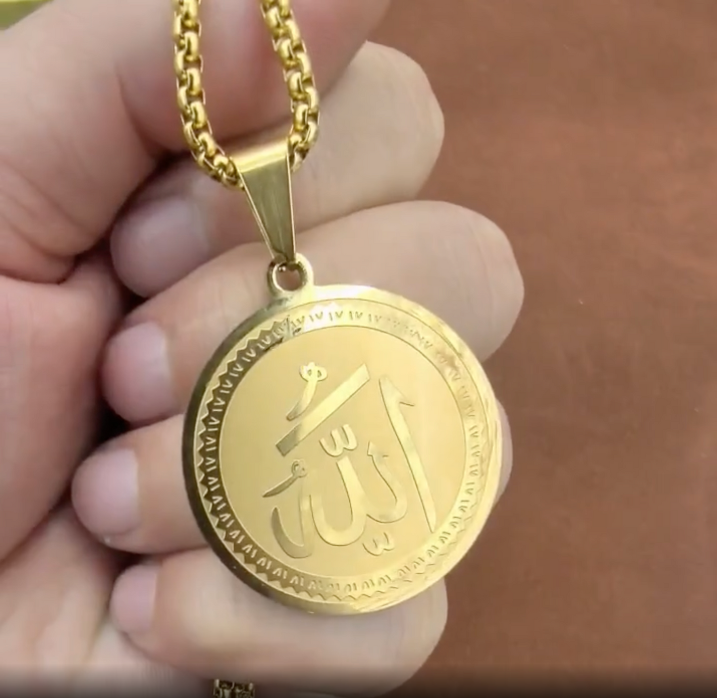 18K Golden Plated Stainless Steel Necklace,Unisex Hip Hop Style