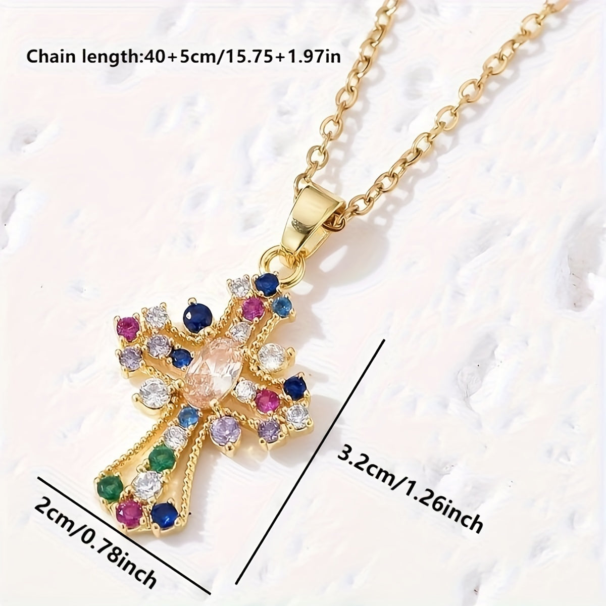 Creative Fashionable Cross Necklace, Girl's Retro Party Accessories
