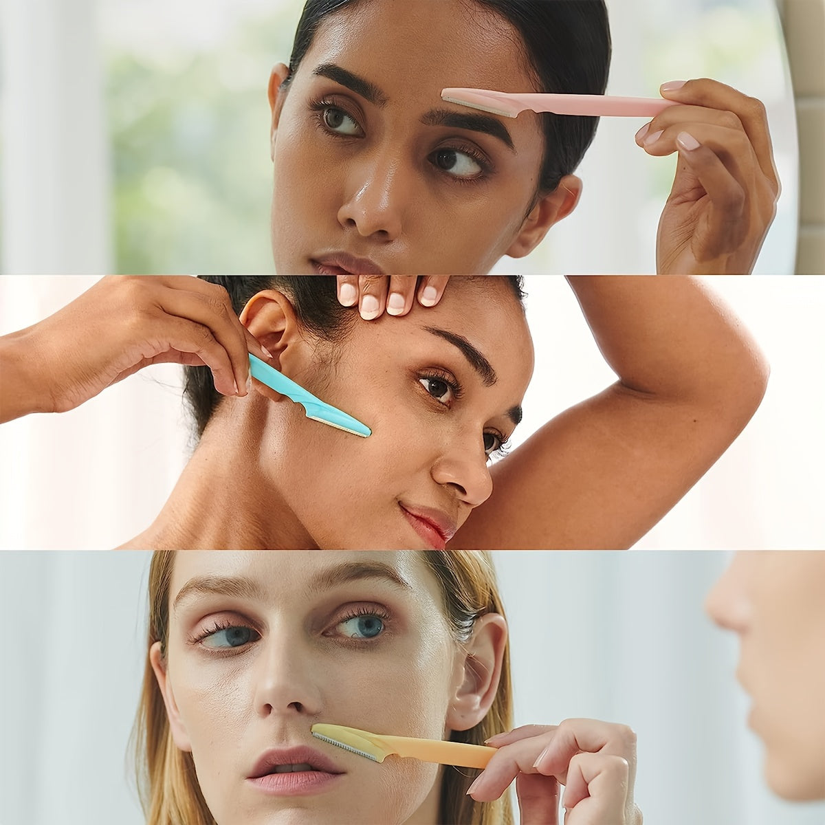 3 PCS Eyebrow Razor And Face Razor For Women And Men, Eyebrow Hair Trimmer And Shaver With Protective Cover