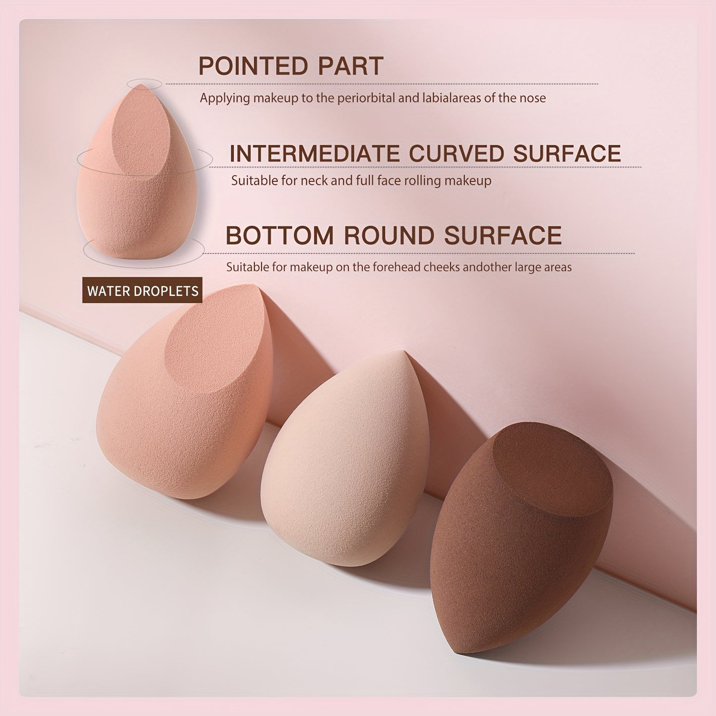 3 PCS Makeup Sponge Set Professional Beauty Sponge
