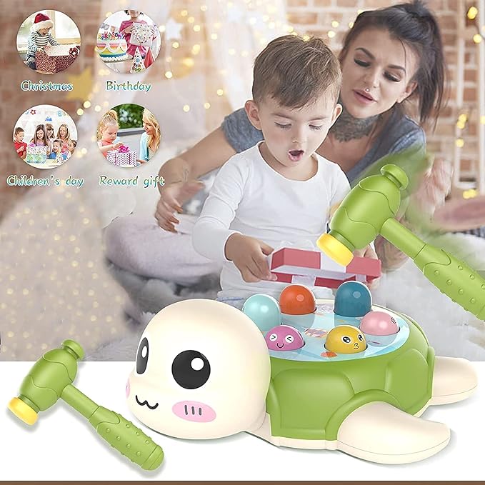 Tortoise Whack a Mole Activity Game Early Development Montessori Toy Arm Strength