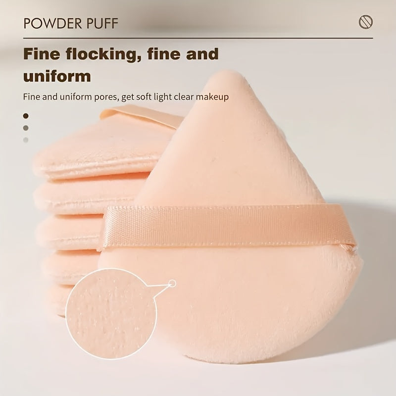 6 pcs Soft Triangle Powder Puffs for Loose Powder, Mineral Powder
