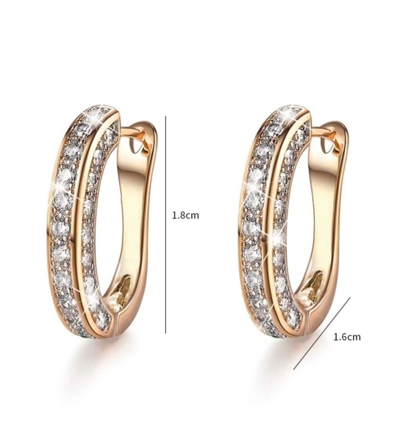 Shiny Rhinestone Decor Hoop Earrings Elegant Luxury Style Zinc Alloy Jewelry Trendy Gift For Women Daily Causal