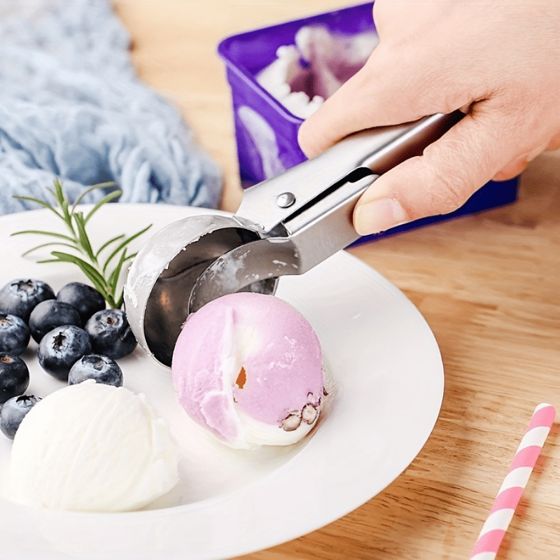 1pc, Ice Cream Spoon, Premium Ice Cream Scoop With Trigger, Stainless Steel Ice Cream Scooper