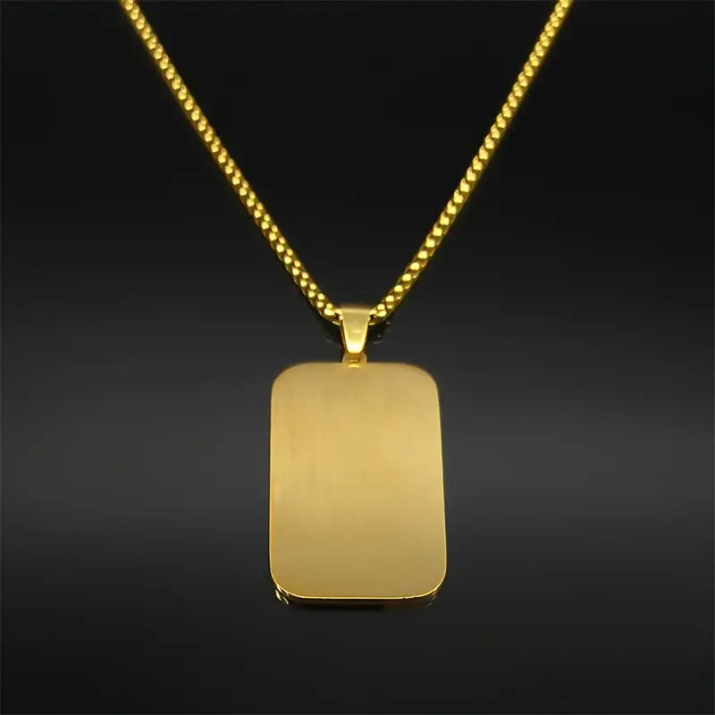 Stainless Steel Necklace With Middle Eastern Themed Islamic Pendant