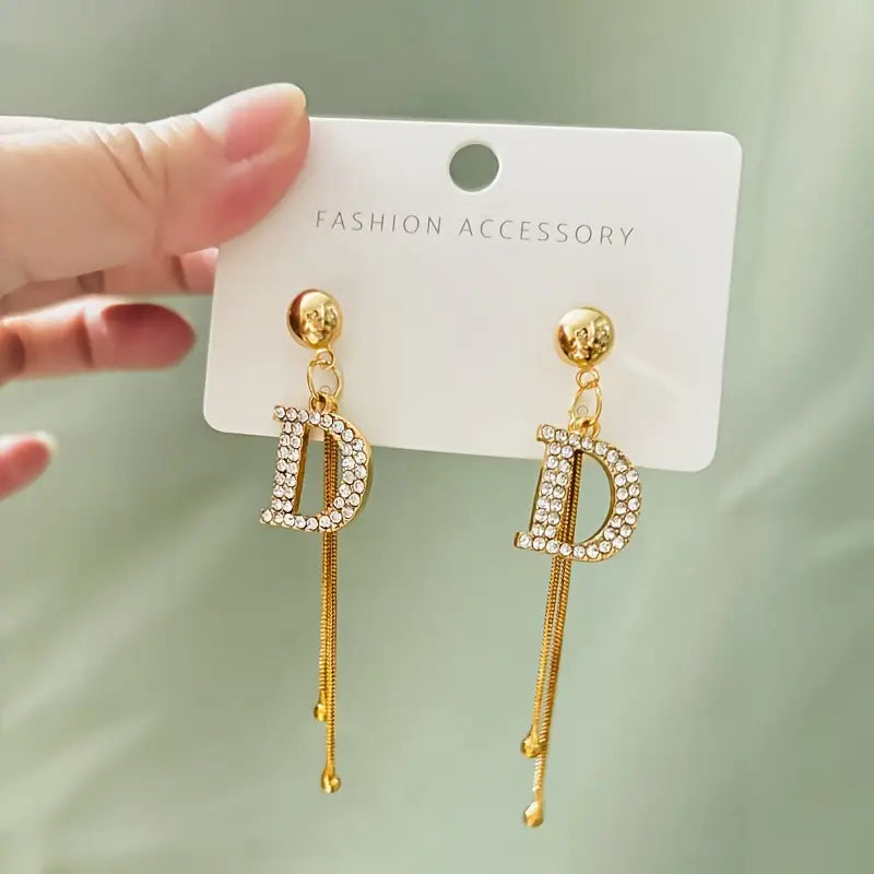 Long Tassel Earrings With Silvery Needle, Simple And Stylish