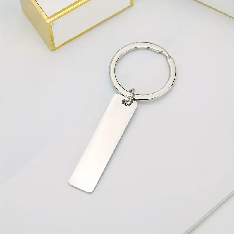 A Men's Stainless Steel Keychain Drive Safe I Love You Keychain