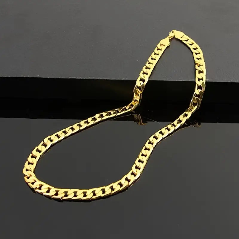 16 Inch Hip Hop Style Stainless Steel Link Chain Necklace Luxury Neck Jewelry Decoration Daily Wear