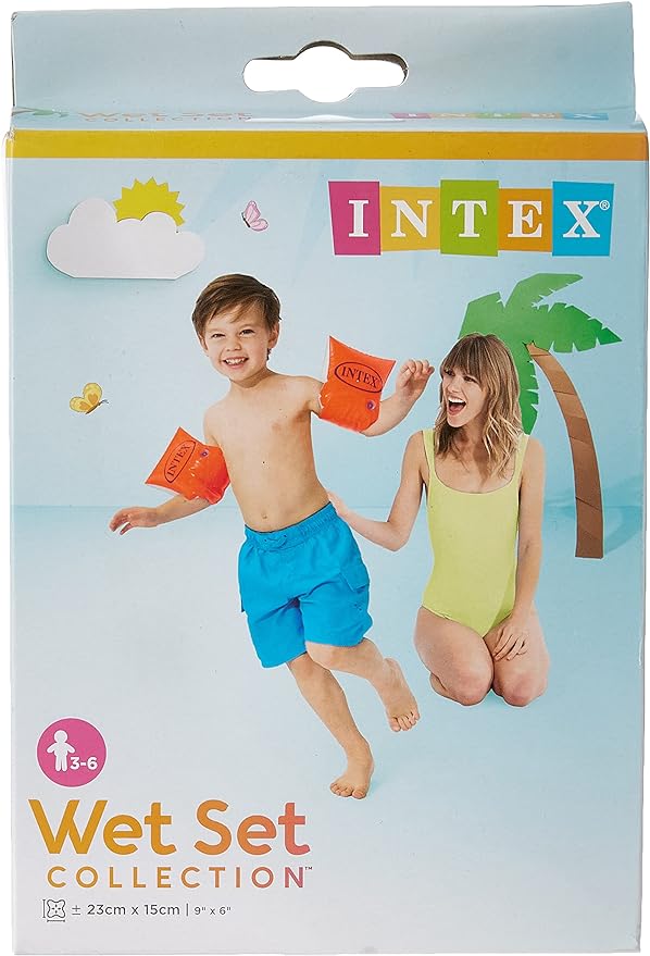 Intex Deluxe Arm Bands, Orange, 58642, 3 -6 Years