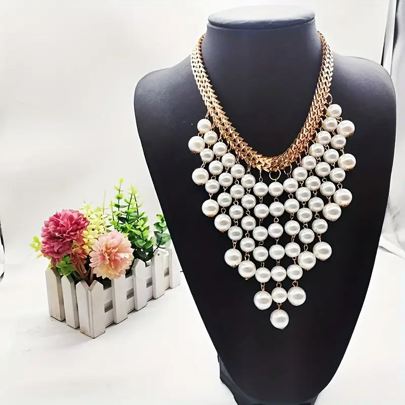 Fashion Pop Jewelry Luxury Tassel Pearl Necklace Pearl Jewelry Women's Necklace