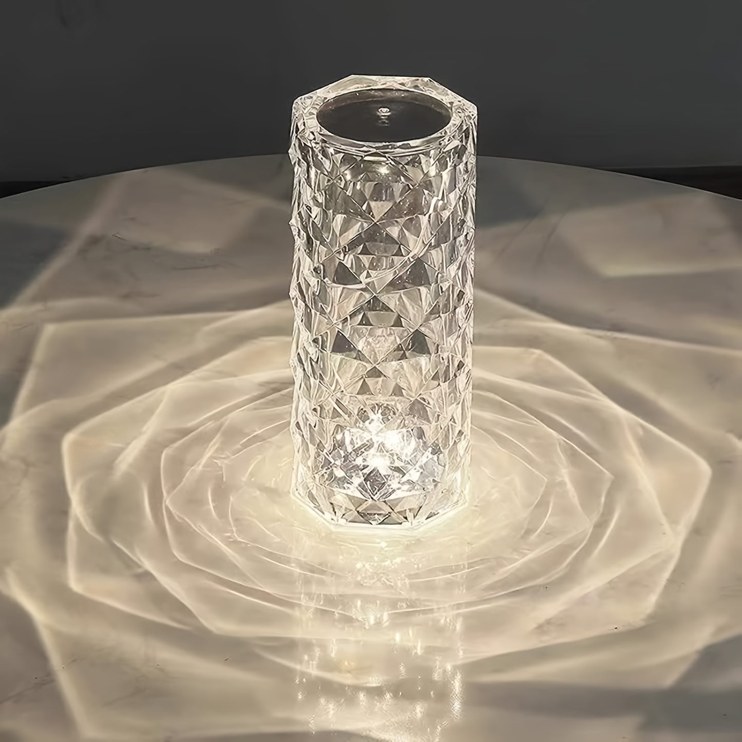 Crystal Diamond Table Lamp With Color-changing Touch Control
