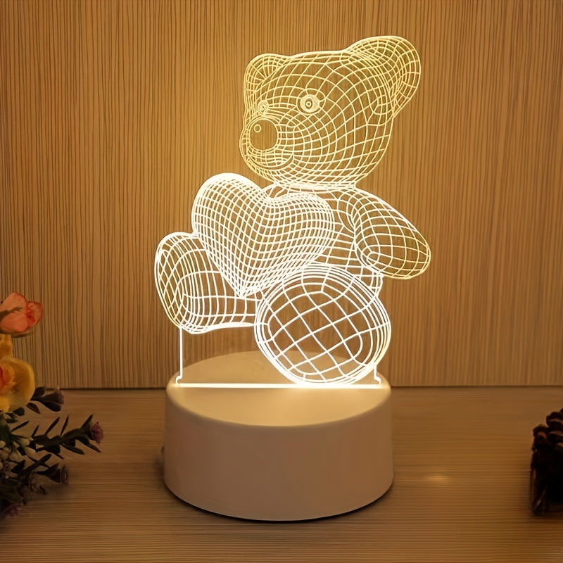 Cartoon Night Light, USB Monochrome Heart-shape