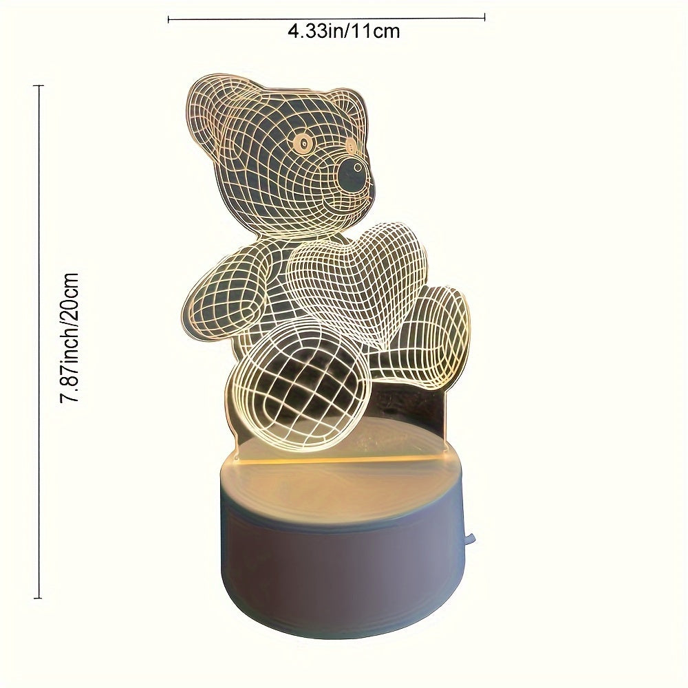 Cartoon Night Light, USB Monochrome Heart-shape