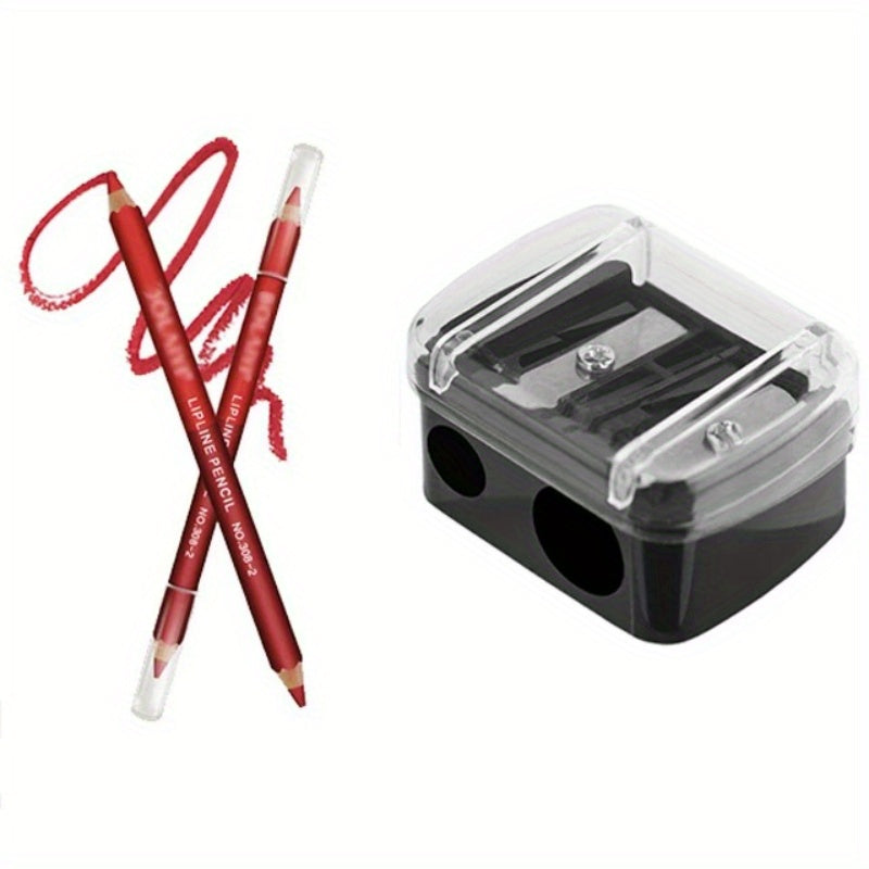 Double Hole Pencil Sharpener For Lipstick, Makeup, Eyebrow Razor, Lip Liner