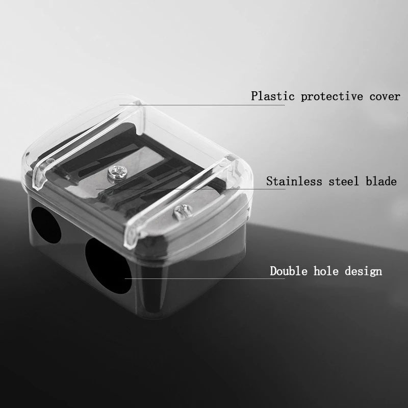 Double Hole Pencil Sharpener For Lipstick, Makeup, Eyebrow Razor, Lip Liner