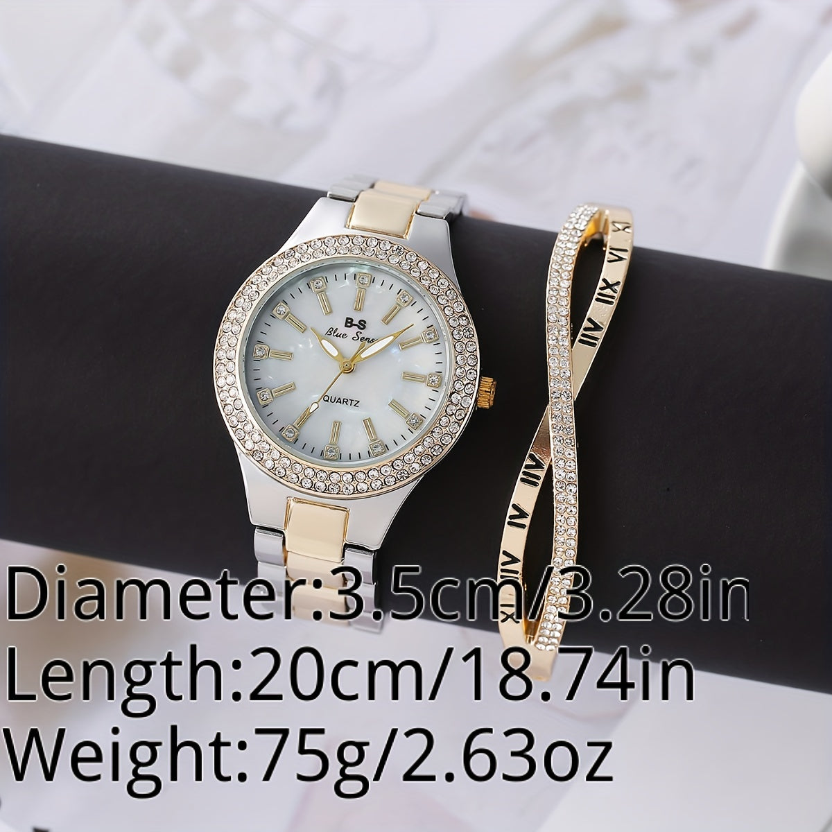 Rome Fashion Quartz Watch Luxury Rhinestone Analog Wrist Watch