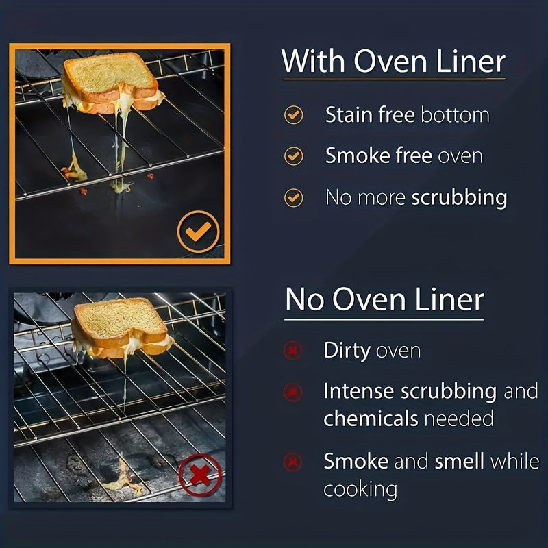 2pcs Oven Bottom Oven Liners, Non-stick Reusable Liners, Suitable For Electric Ovens