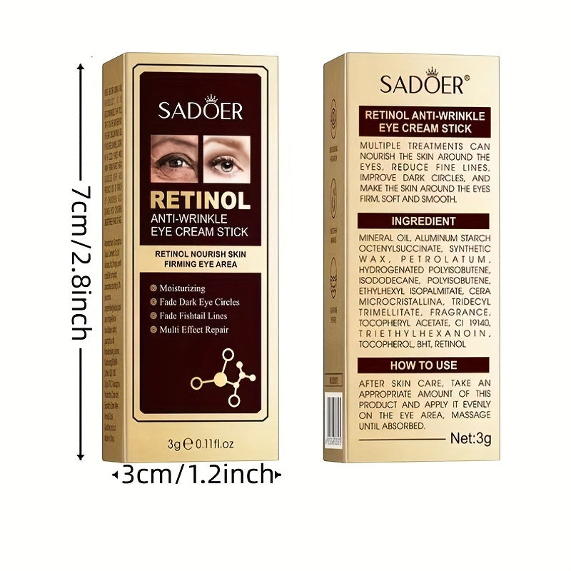 Retinol Eye Cream Stick Moisturizing Nourishing Firming Eye Skin