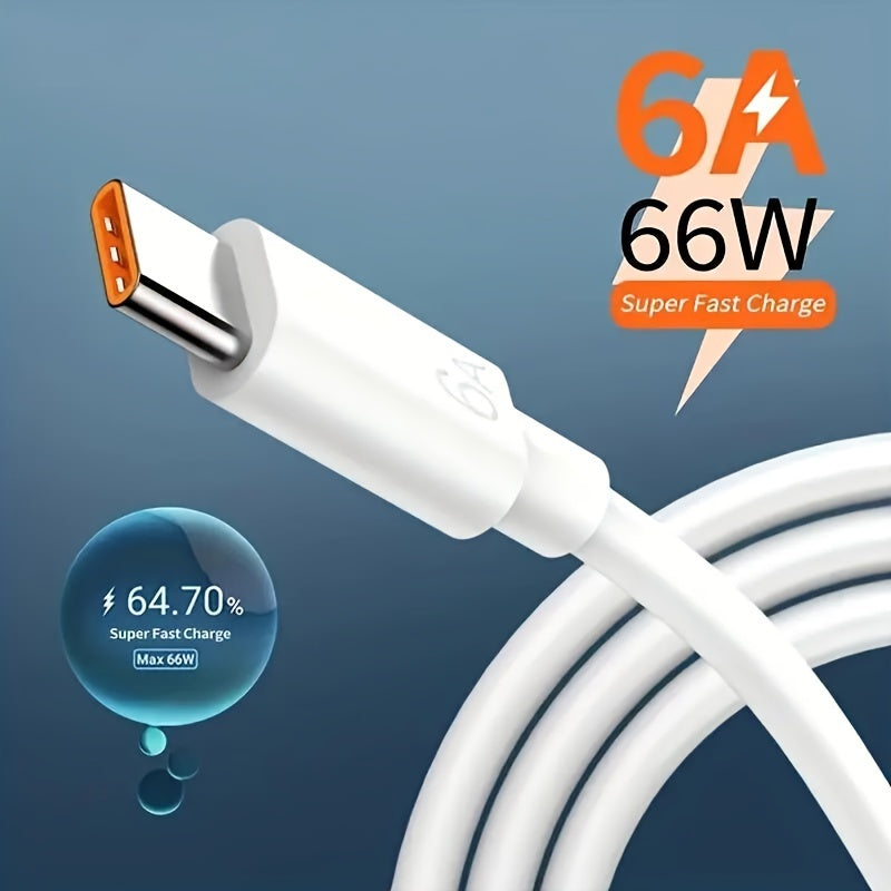 6A 66W Type C USB Cable Fast Charging Cable