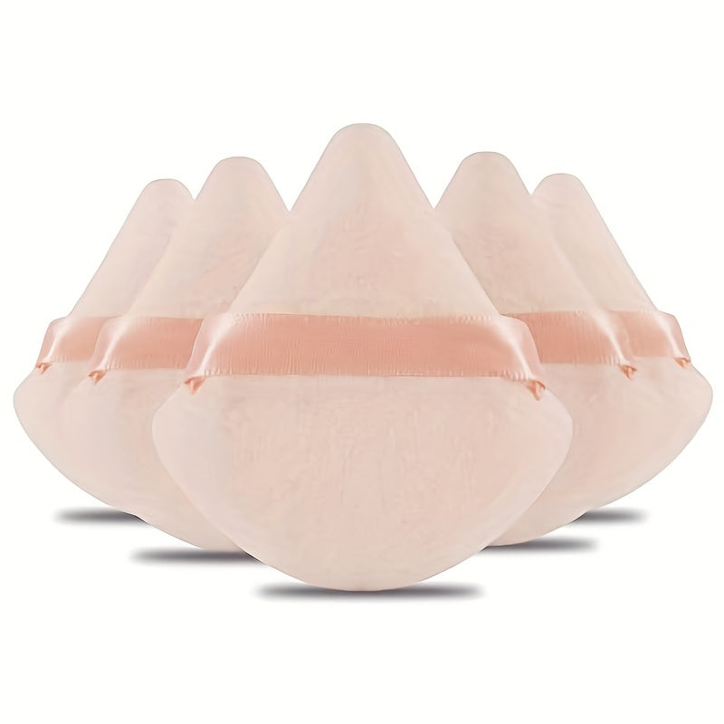 5pcs Soft Triangle Powder Puffs for Loose Powder, Mineral Powder