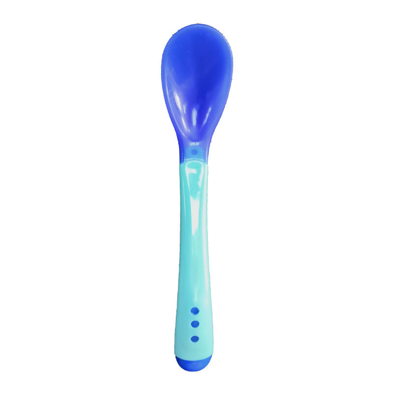 Temperature Sensing Spoon Baby Feeding Spoon Soft Head Soup Spoon Medicine Spoon Color Changing Spoon