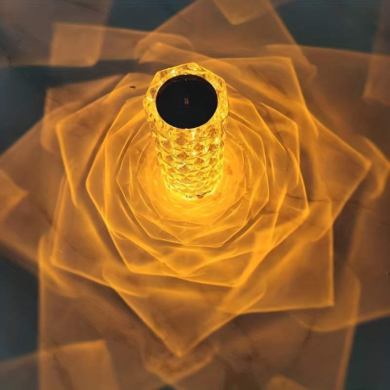 Crystal Diamond Table Lamp With Color-changing Touch Control