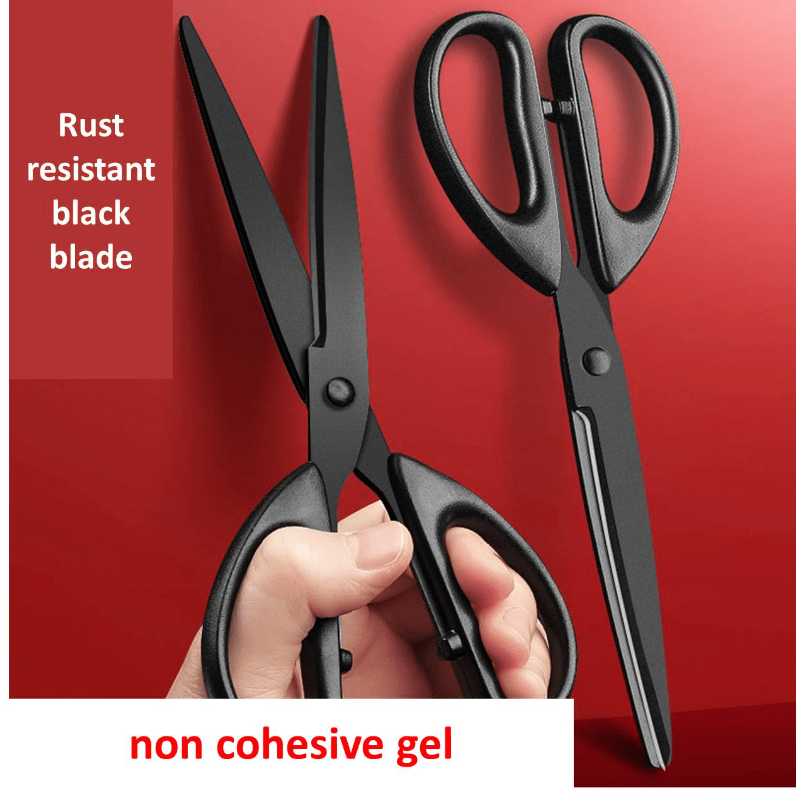 Black Blade Office Scissors Household Portable Scissors Non Adhesive Students' Hand