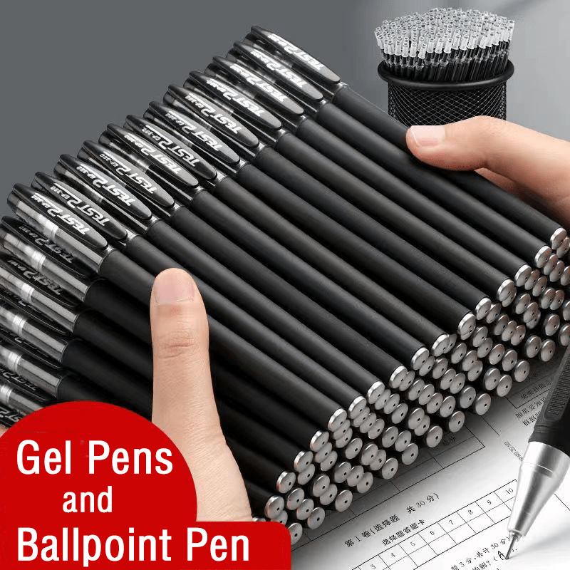 12pcs Gel Pens Set Black Refill Gel Pen Bullet Tip 0.5mm