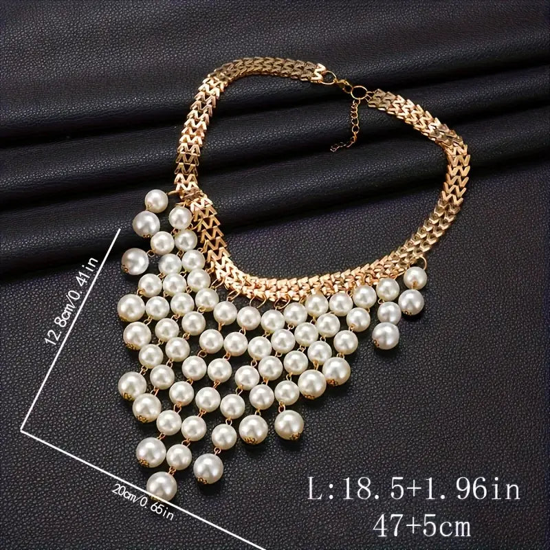 Fashion Pop Jewelry Luxury Tassel Pearl Necklace Pearl Jewelry Women's Necklace