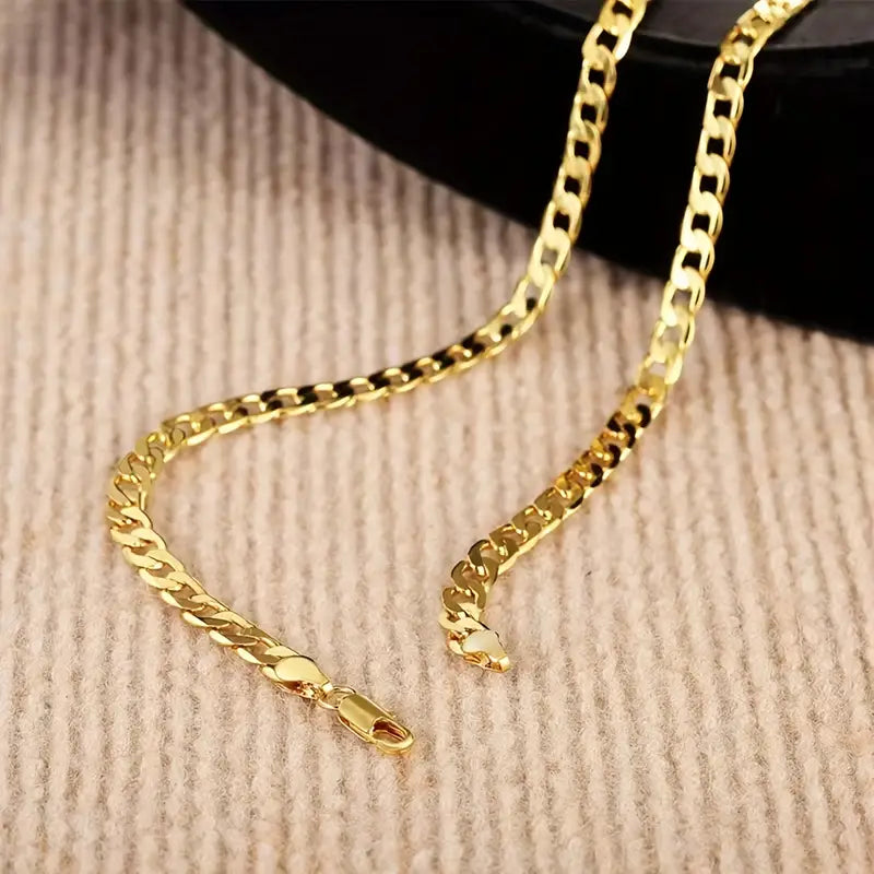 16 Inch Hip Hop Style Stainless Steel Link Chain Necklace Luxury Neck Jewelry Decoration Daily Wear