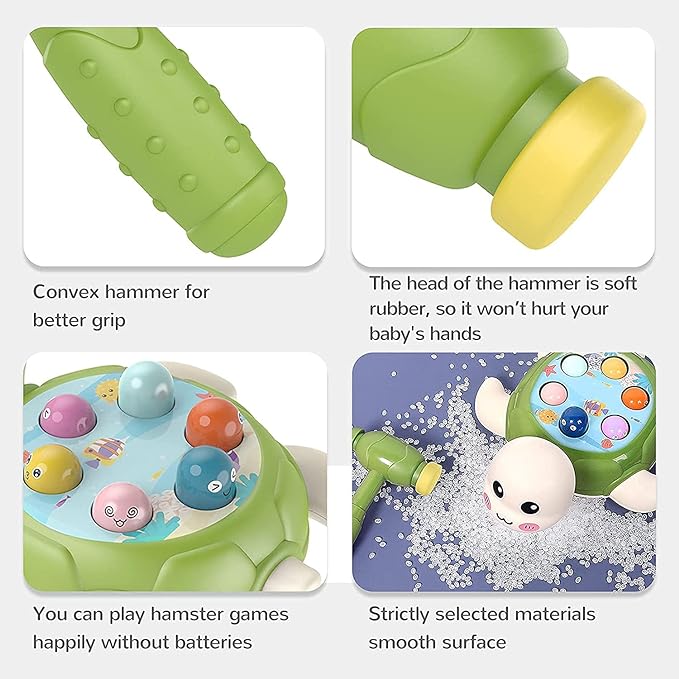Tortoise Whack a Mole Activity Game Early Development Montessori Toy Arm Strength