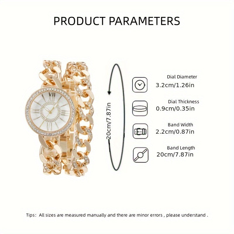 Women's Luxury Rhinestone Quartz Watch Hiphop Fashion Analog Wrap Bracelet Wrist Watch