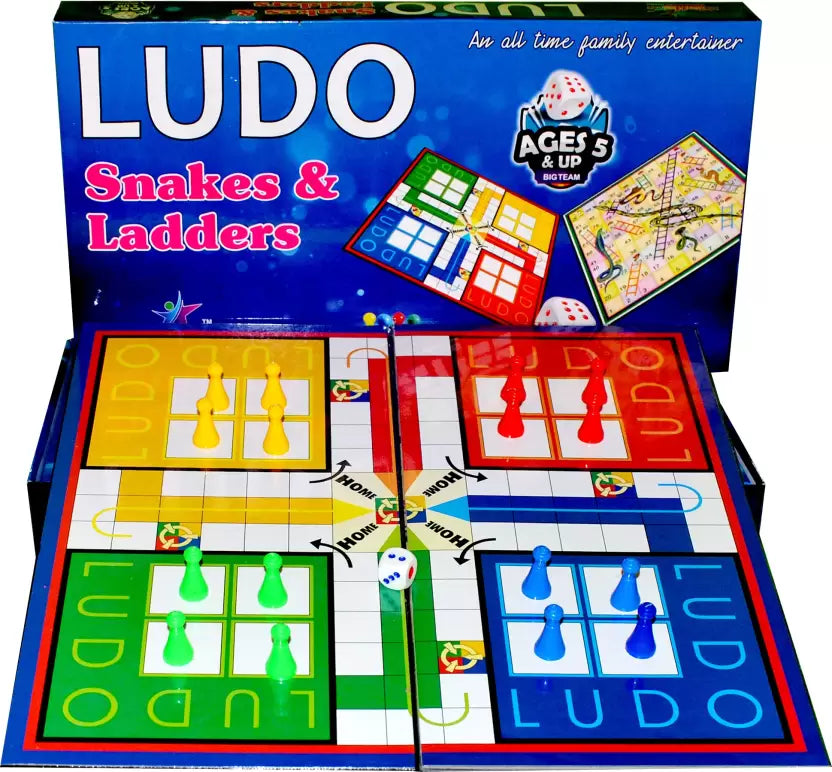 Big Size Ludo and Snakes & Ladder Indoor Board Games for Family, Kids