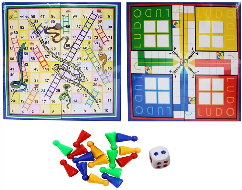 Big Size Ludo and Snakes & Ladder Indoor Board Games for Family, Kids
