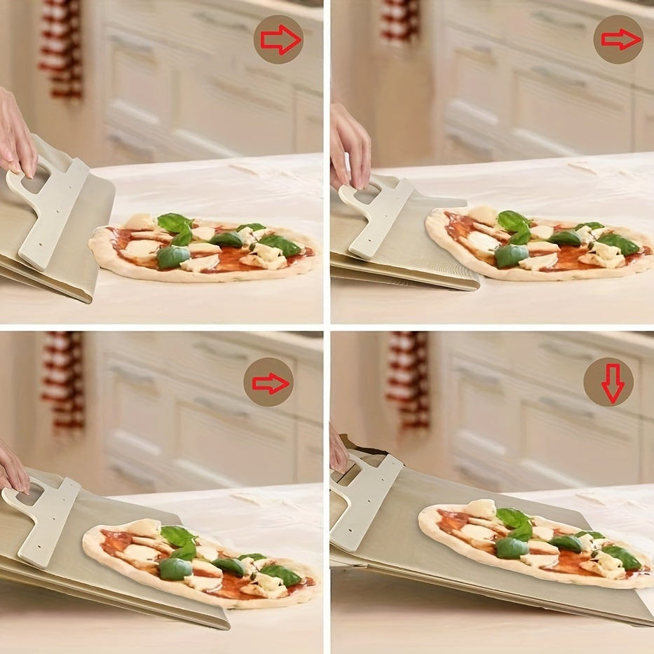 1pc, Pizza Baking Spatula, New Sliding Pizza Peel, Pizza Tongs, Pie Conveyor Belt, No Sticking
