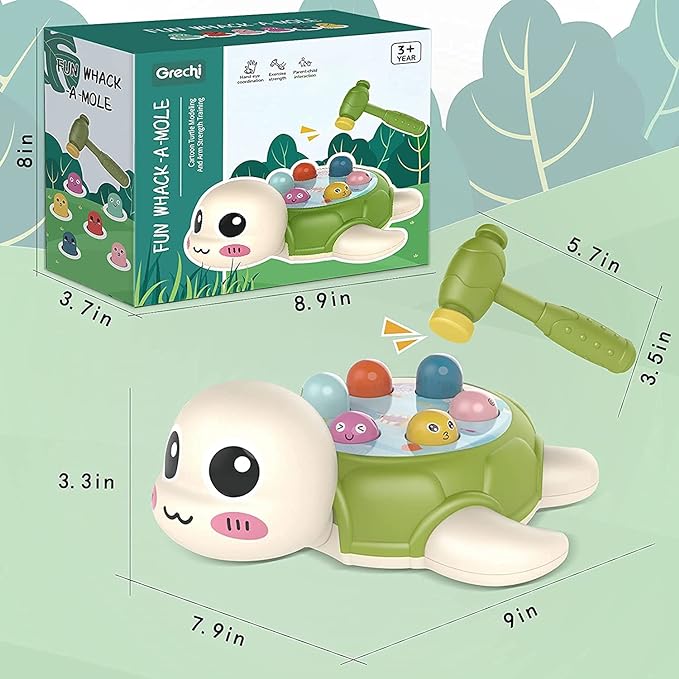 Tortoise Whack a Mole Activity Game Early Development Montessori Toy Arm Strength