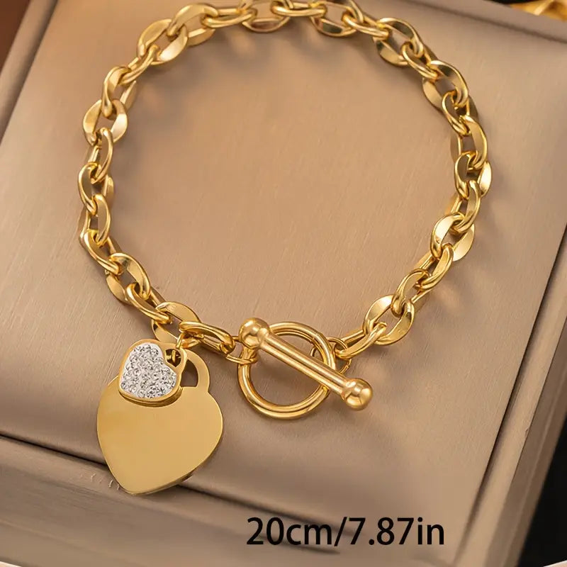 Elegant Vintage-Inspired 18K Gold Plated Titanium Steel Bracelet for Women - Perfect for Casual Attire