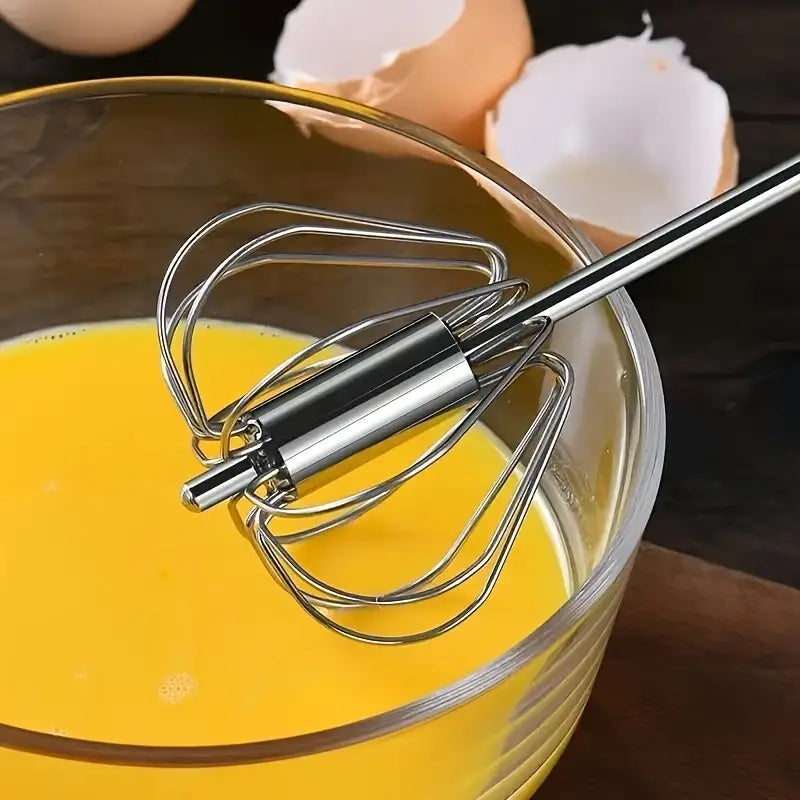 1pc Stainless Steel Semi-automatic Egg Beater- (13 Inc- 33cm)